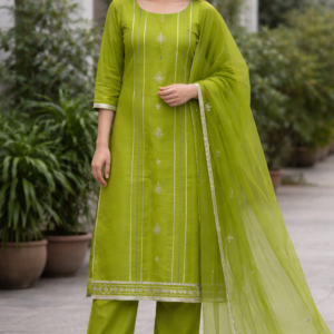 Phulkari Suit with Dupatta 3 Piece Unstitched Set