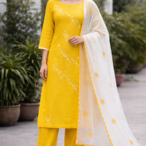 Phulkari Suit with Dupatta 3 Piece Unstitched Set